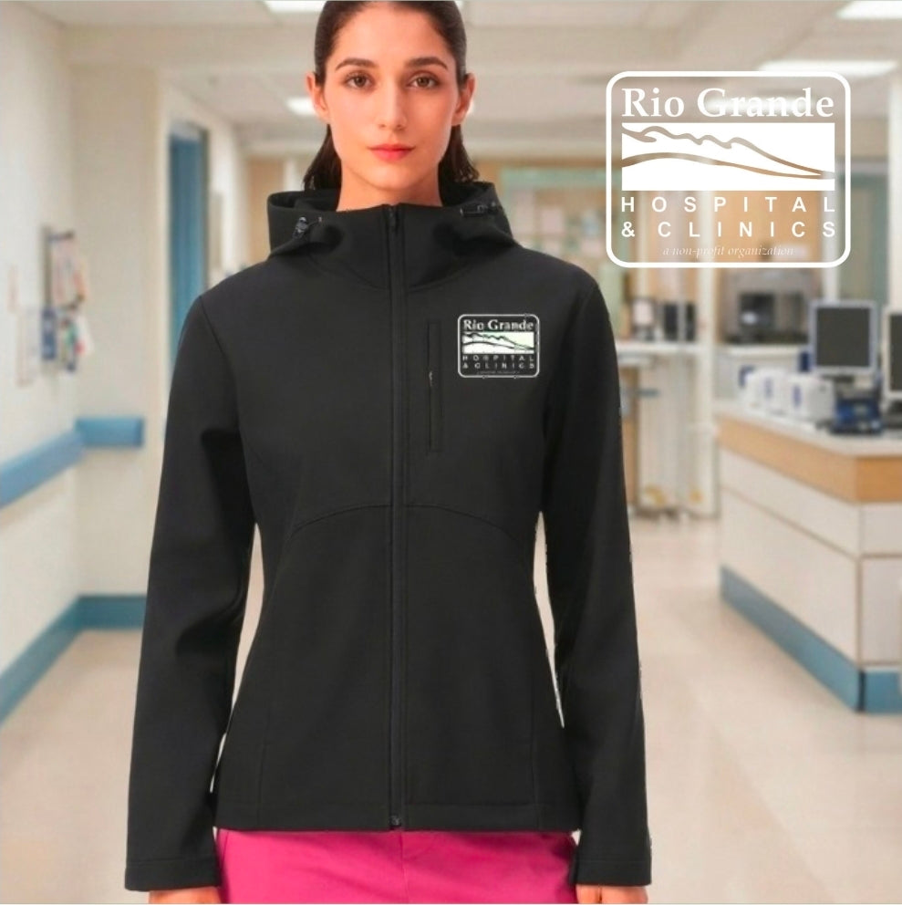 Rio grande Hospital - Softshell Fleece Lined Warm Windbreaker Jacket with Hood