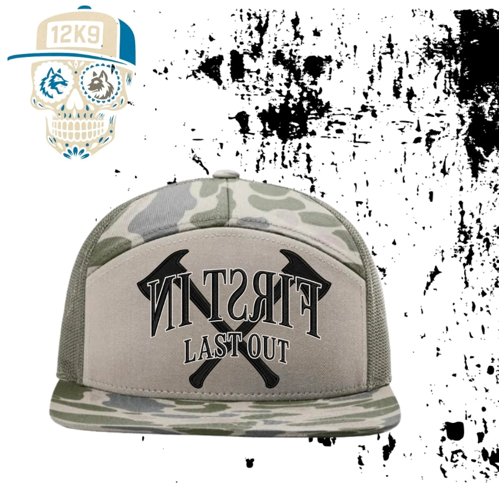 12K9 APPAREL Fire Edition- First In • Last Out Firefighter Puff Hat