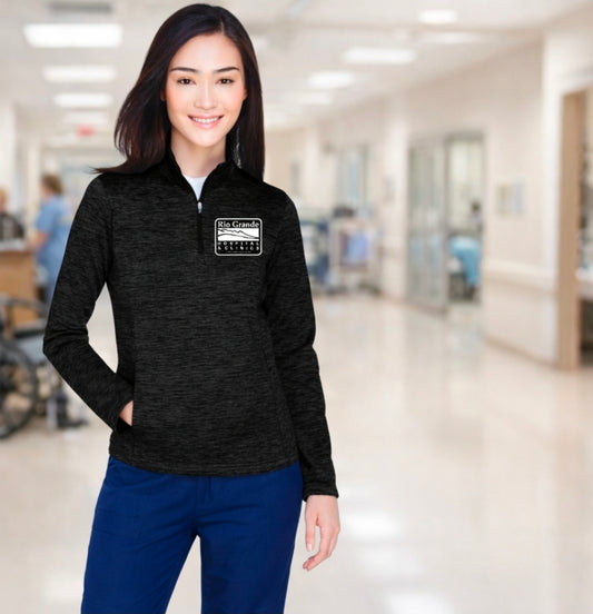 Rio Grande Hospital- woman's Quarter zip sports jacket lightweight