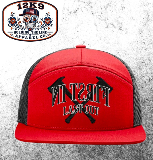 12K9 APPAREL Fire Edition- First In • Last Out Firefighter Puff Hat