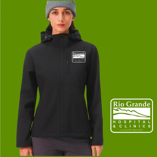 Rio grande Hospital - Softshell Fleece Lined Warm Windbreaker Jacket with Hood
