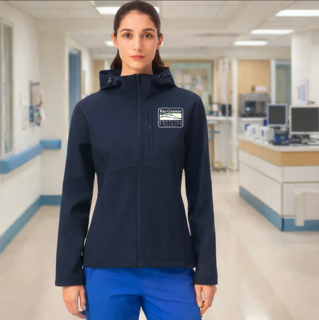 Rio grande Hospital - Softshell Fleece Lined Warm Windbreaker Jacket with Hood